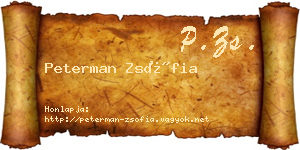Peterman Zsófia névjegykártya